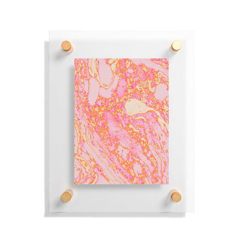 Amy Sia Marble Orange Pink Floating Acrylic Print