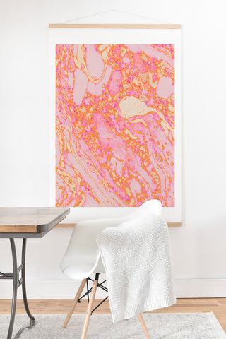 Amy Sia Marble Orange Pink Art Print And Hanger