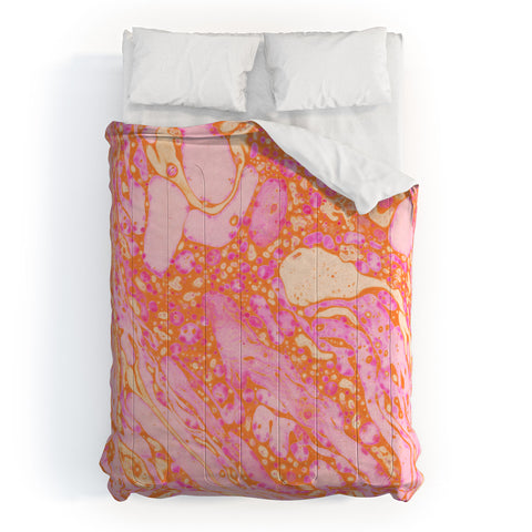 Amy Sia Marble Orange Pink Comforter