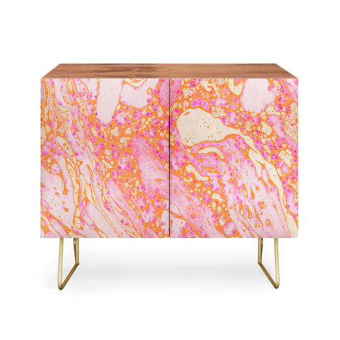 Amy Sia Marble Orange Pink Credenza