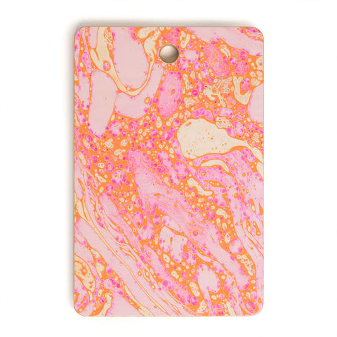 Amy Sia Marble Orange Pink Cutting Board Rectangle