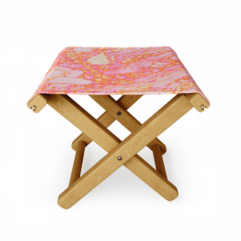 Amy Sia Marble Orange Pink Folding Stool