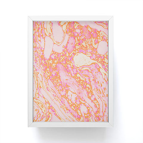 Amy Sia Marble Orange Pink Framed Mini Art Print