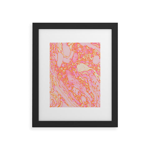 Amy Sia Marble Orange Pink Framed Art Print