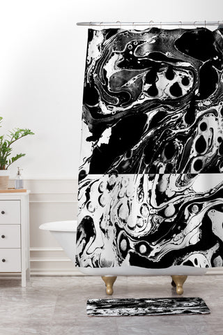Amy Sia Marble Reverse Shower Curtain And Mat
