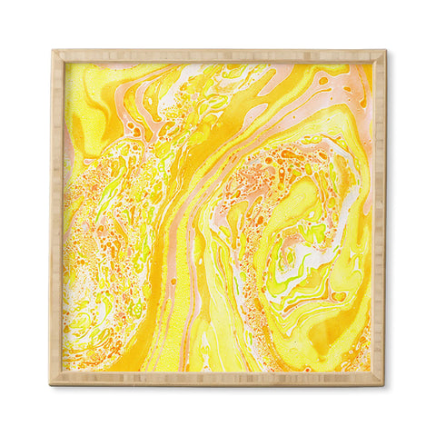 Amy Sia Marble Sunshine Yellow Framed Wall Art