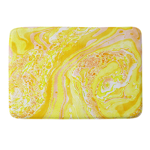 Amy Sia Marble Sunshine Yellow Memory Foam Bath Mat