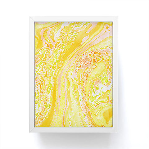 Amy Sia Marble Sunshine Yellow Framed Mini Art Print