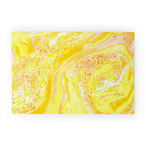 Amy Sia Marble Sunshine Yellow Welcome Mat