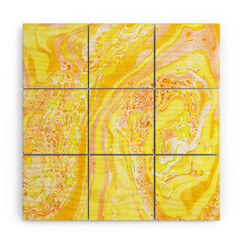 Amy Sia Marble Sunshine Yellow Wood Wall Mural