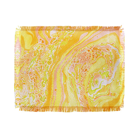 Amy Sia Marble Sunshine Yellow Throw Blanket