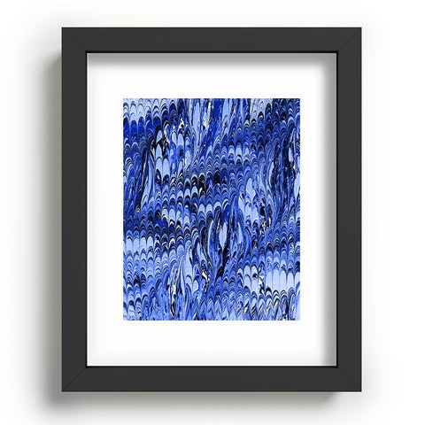 Amy Sia Marble Wave Blue Recessed Framing Rectangle