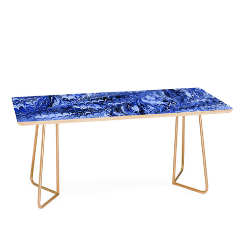 Amy Sia Marble Wave Blue Coffee Table
