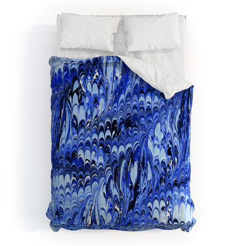 Amy Sia Marble Wave Blue Comforter