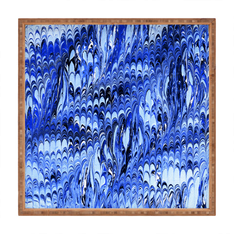 Amy Sia Marble Wave Blue Square Tray