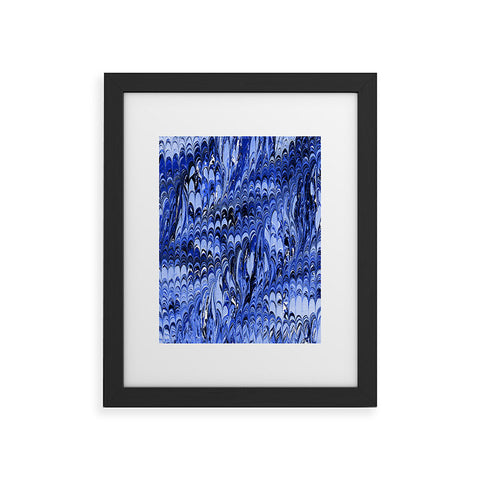 Amy Sia Marble Wave Blue Framed Art Print