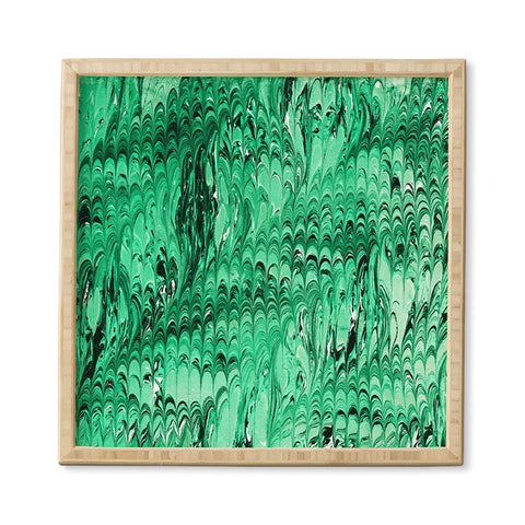 Amy Sia Marble Wave Emerald Framed Wall Art
