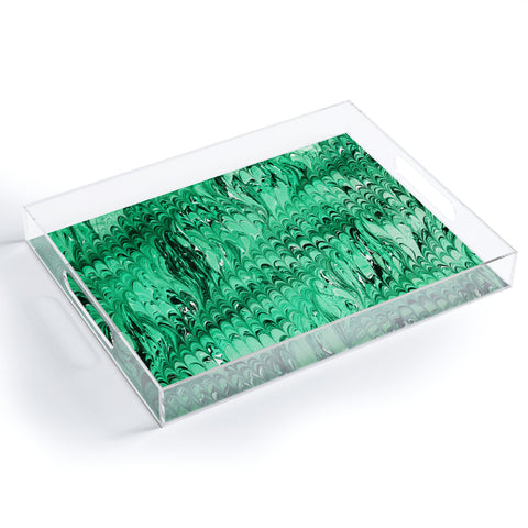 Amy Sia Marble Wave Emerald Acrylic Tray