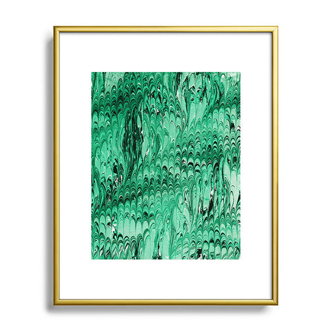 Amy Sia Marble Wave Emerald Metal Framed Art Print