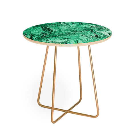 Amy Sia Marble Wave Emerald Round Side Table
