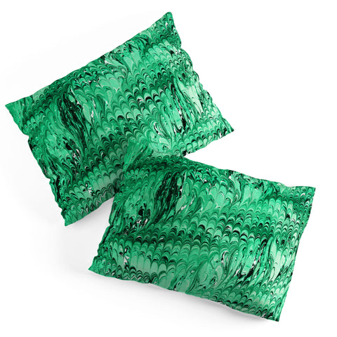 Amy Sia Marble Wave Emerald Pillow Shams