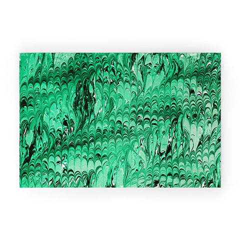 Amy Sia Marble Wave Emerald Welcome Mat
