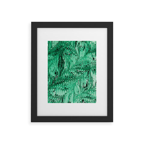 Amy Sia Marble Wave Emerald Framed Art Print