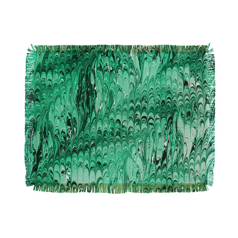 Amy Sia Marble Wave Emerald Throw Blanket
