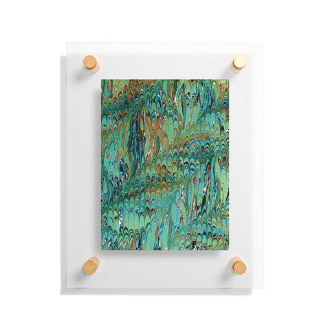 Amy Sia Marble Wave Sea Green Floating Acrylic Print