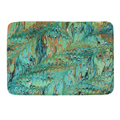 Amy Sia Marble Wave Sea Green Memory Foam Bath Mat