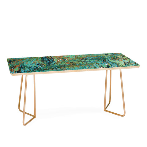 Amy Sia Marble Wave Sea Green Coffee Table
