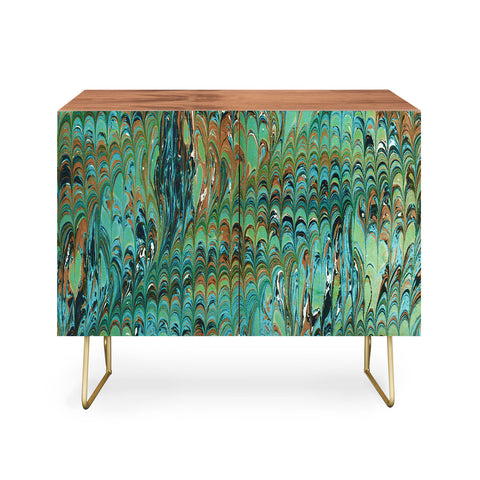 Amy Sia Marble Wave Sea Green Credenza