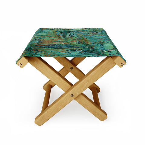 Amy Sia Marble Wave Sea Green Folding Stool