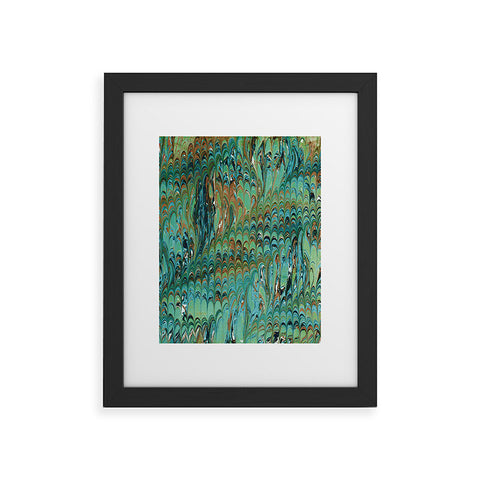 Amy Sia Marble Wave Sea Green Framed Art Print
