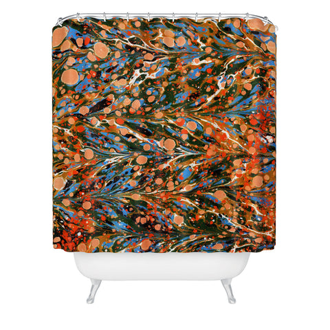 Amy Sia Marbled Illusion Autumnal Shower Curtain
