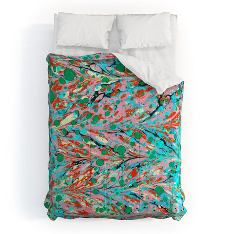 Amy Sia Marbled Illusion Green Comforter