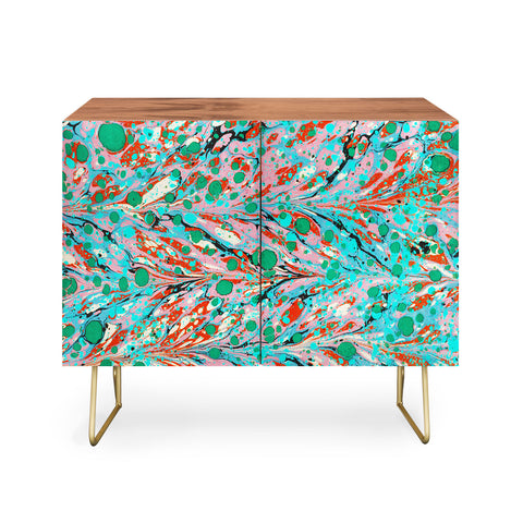 Amy Sia Marbled Illusion Green Credenza