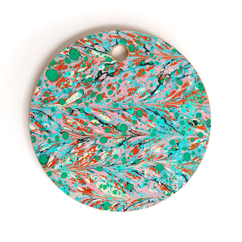 Amy Sia Marbled Illusion Green Cutting Board Round