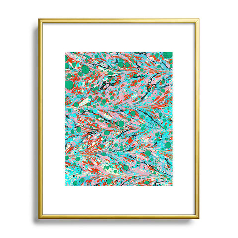 Amy Sia Marbled Illusion Green Metal Framed Art Print