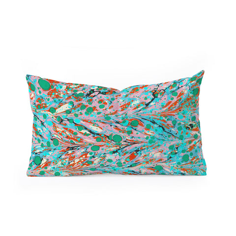 Amy Sia Marbled Illusion Green Oblong Throw Pillow