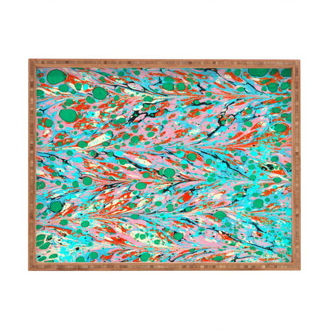 Amy Sia Marbled Illusion Green Rectangular Tray