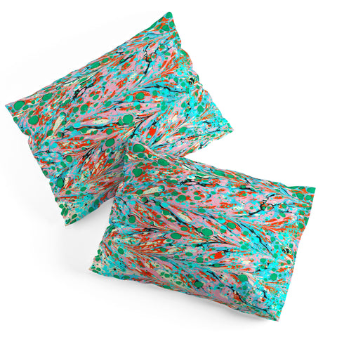 Amy Sia Marbled Illusion Green Pillow Shams