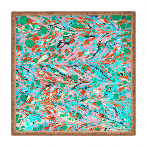 Amy Sia Marbled Illusion Green Square Tray