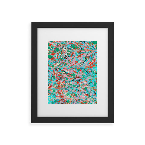 Amy Sia Marbled Illusion Green Framed Art Print