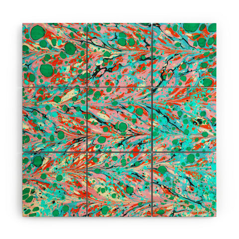 Amy Sia Marbled Illusion Green Wood Wall Mural