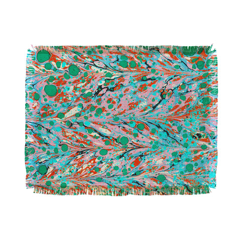 Amy Sia Marbled Illusion Green Throw Blanket