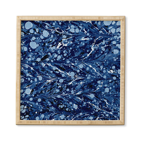 Amy Sia Marbled Illusion Navy Framed Wall Art
