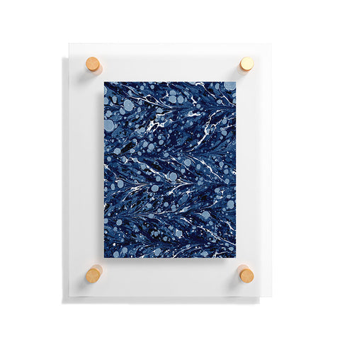 Amy Sia Marbled Illusion Navy Floating Acrylic Print