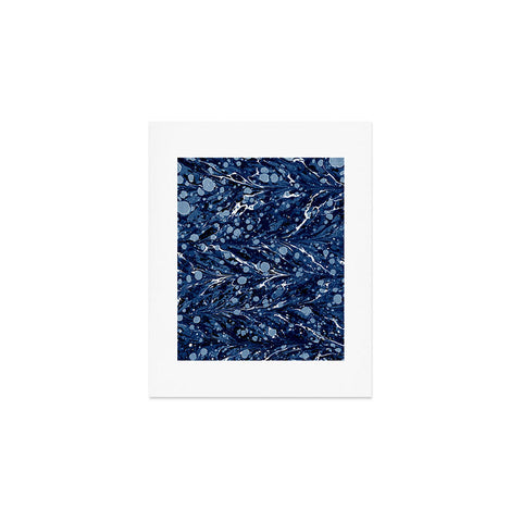 Amy Sia Marbled Illusion Navy Art Print