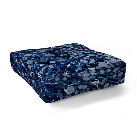 Amy Sia Marbled Illusion Navy Floor Pillow Square